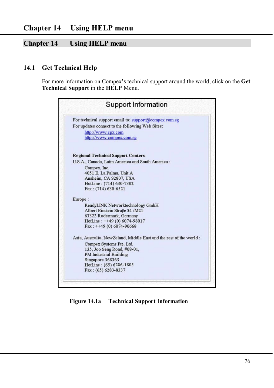 Chapter 14 using help menu | Compex Technologies WP11A+ User Manual | Page 86 / 101