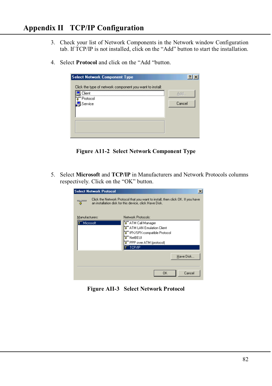 Appendix ii tcp/ip configuration | Compex Technologies WP11A+ User Manual | Page 92 / 101