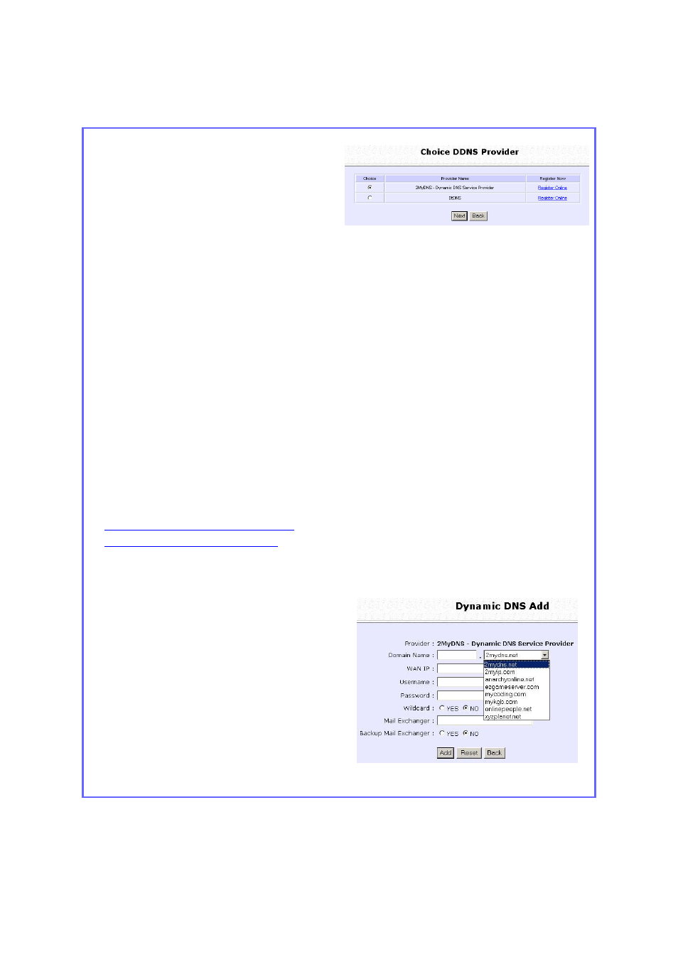 Select 2mydns as ddns service provider | Compex Technologies NP25G 6C User Manual | Page 82 / 110