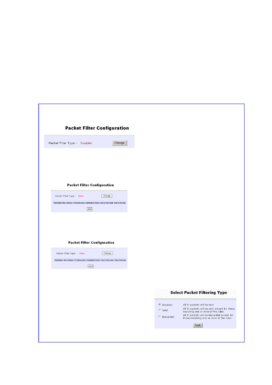 Configure security, Configure packet filtering | Compex Technologies NP25G 6C User Manual | Page 87 / 110