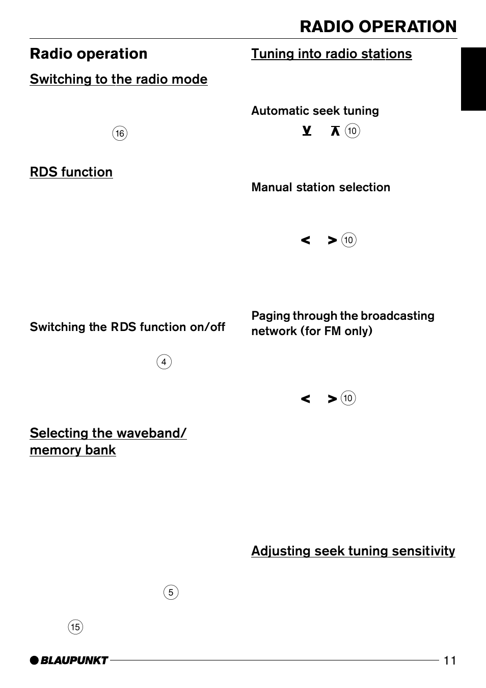 Radio operation | Casablanca Fan Company CD50 User Manual | Page 11 / 39
