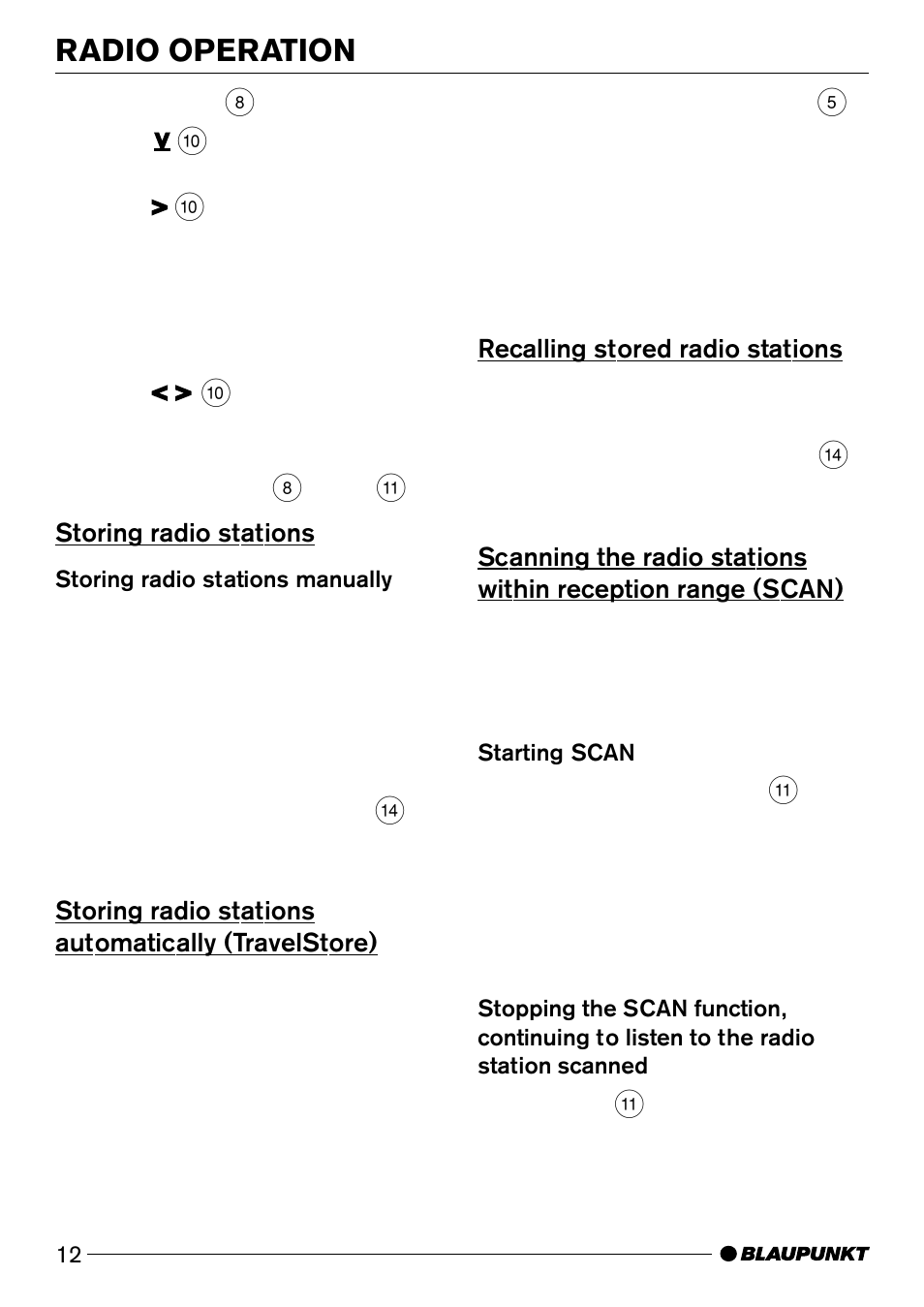 Preset stations, Radio operation | Casablanca Fan Company CD50 User Manual | Page 12 / 39