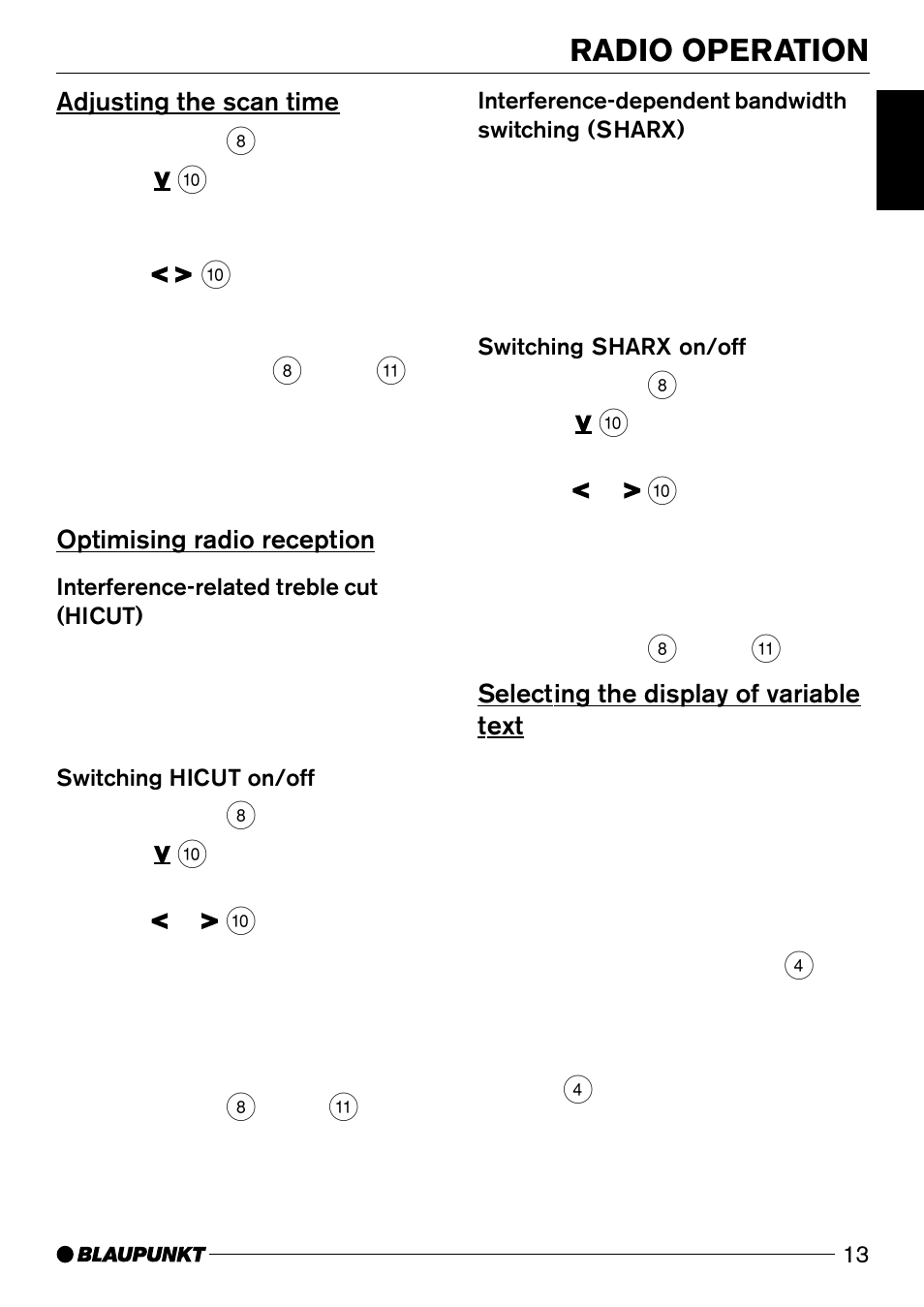 Radio operation | Casablanca Fan Company CD50 User Manual | Page 13 / 39