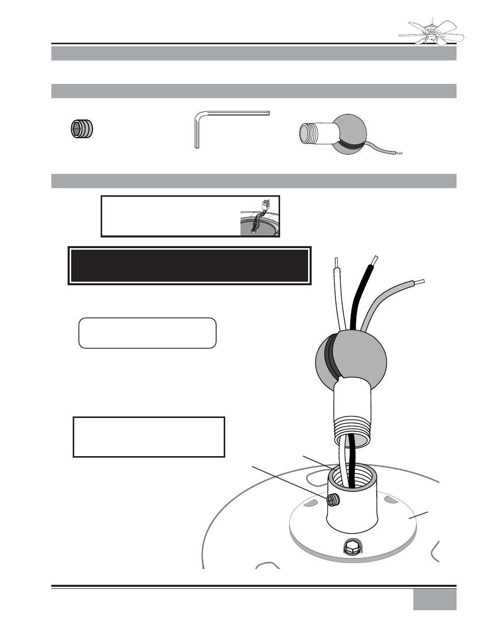 Ailea, Preparation instructions, Fan preparation perma•lock™ hardware | Casablanca Fan Company CASABLANCA Wailea CEILING FAN 41UxxD User Manual | Page 3 / 10