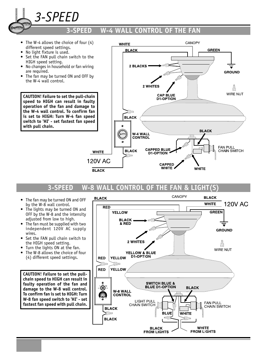 Speed | Casablanca Fan Company CASABLANCA Four Seasons III Gallery CEILING FAN 84GxxD User Manual | Page 14 / 17