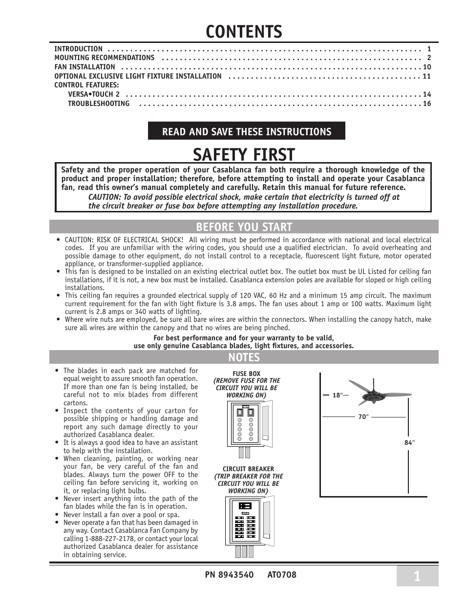 Casablanca Fan Company Marrakesh 89UXXM User Manual | 15 pages