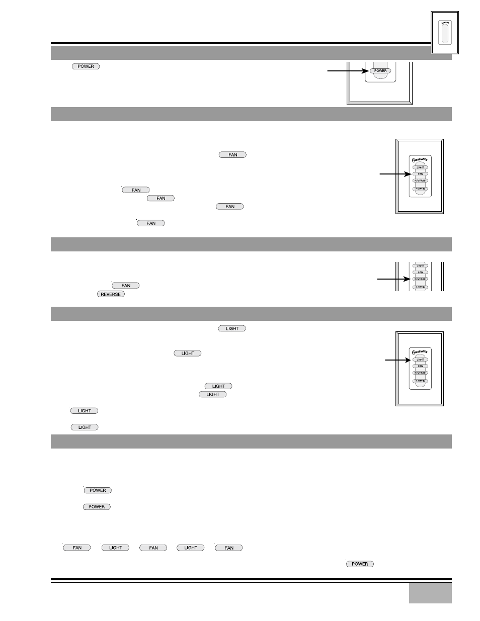 Inteli•touch operation, Power, Speed control | Reversing airflow, Light, Demonstration program, Inteli•touch operation ♦ power, Inteli•touch operation ♦ speed control, Inteli•touch operation ♦ reversing airflow, Inteli•touch operation ♦ light | Casablanca Nouvelle User Manual | Page 14 / 17