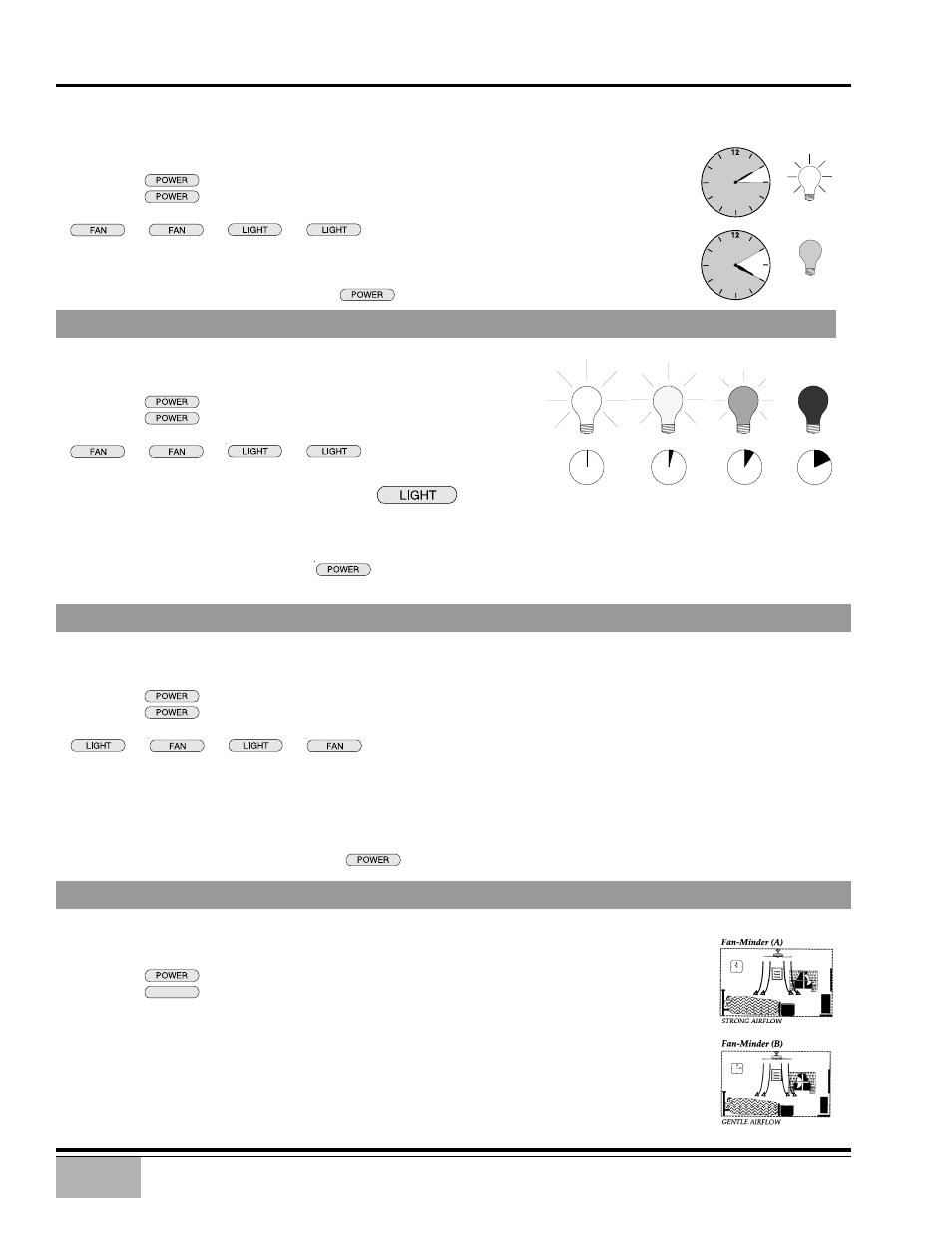 Light-minder ® program, Safe-exit ® program, Home-safe ® program | Fan-minder, Inteli•touch operation ♦ safe-exit, Program, Inteli•touch operation ♦ home-safe, Inteli•touch operation ♦ fan-minder | Casablanca Nouvelle User Manual | Page 15 / 17