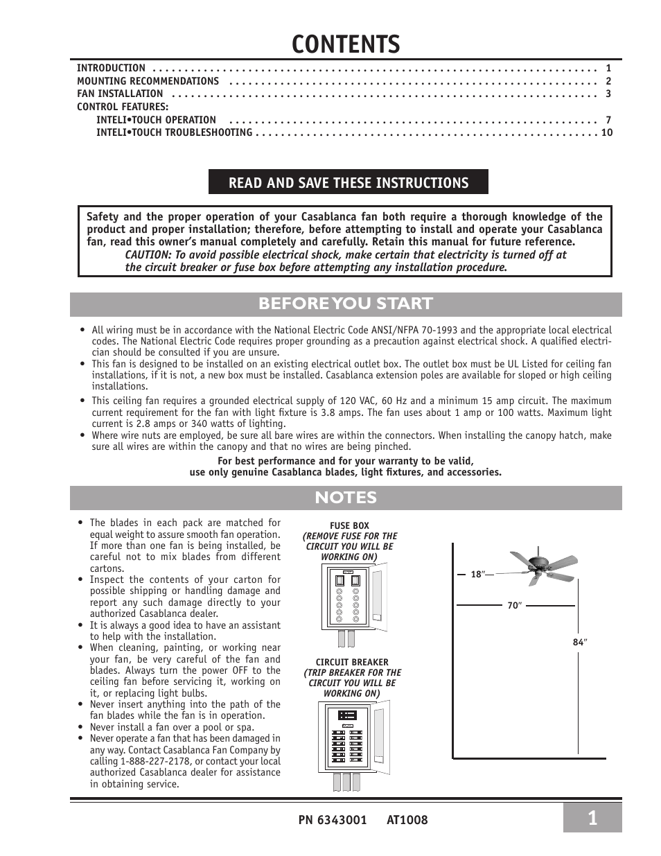 Casablanca Fan Company Victorian Ceiling Fan 63XXT User Manual | 11 pages