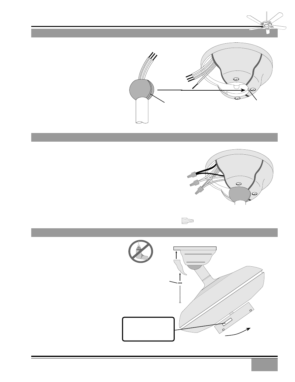 Hanging the fan, Canopy electrical connections, Canopy hatch installation | Etropolitan | Casablanca Metropolitan User Manual | Page 6 / 18