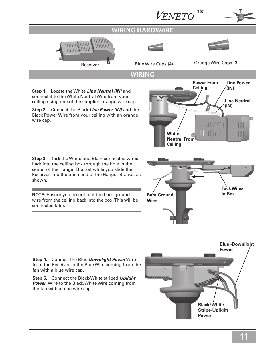 Wiring, Eneto, Wiring hardware | Casablanca Fan Company Casablanca Fan C15G624L User Manual | Page 11 / 24