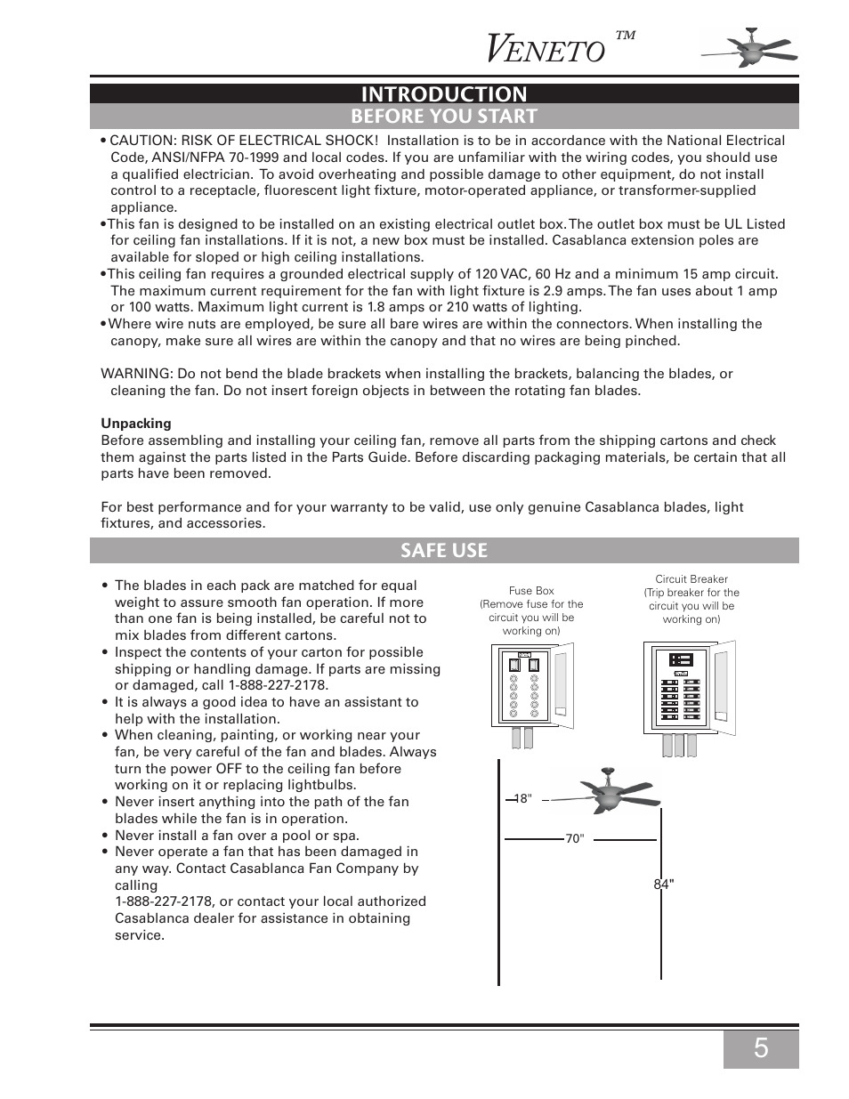 Introduction, Before you start, Safe use | Before you start safe use, Eneto | Casablanca Fan Company Casablanca Fan C15G624L User Manual | Page 5 / 24