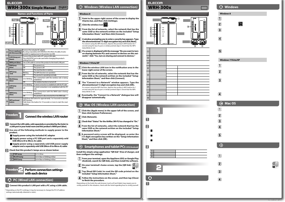 Elecom WRH-300xx 設定手順書① User Manual | 2 pages