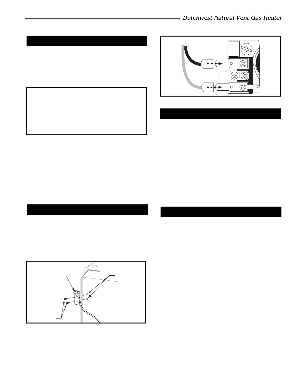 Dutchwest natural vent gas heater, Burner information, Install on/off switch | Install the log set, Thermostat connection (optional) | CFM Corporation 2467 User Manual | Page 11 / 28