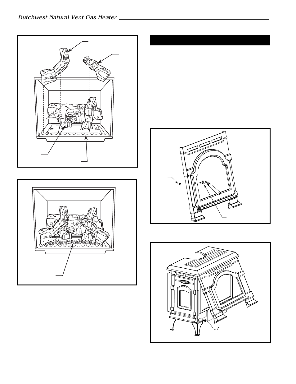 Dutchwest natural vent gas heater, Install the stove front | CFM Corporation 2467 User Manual | Page 12 / 28