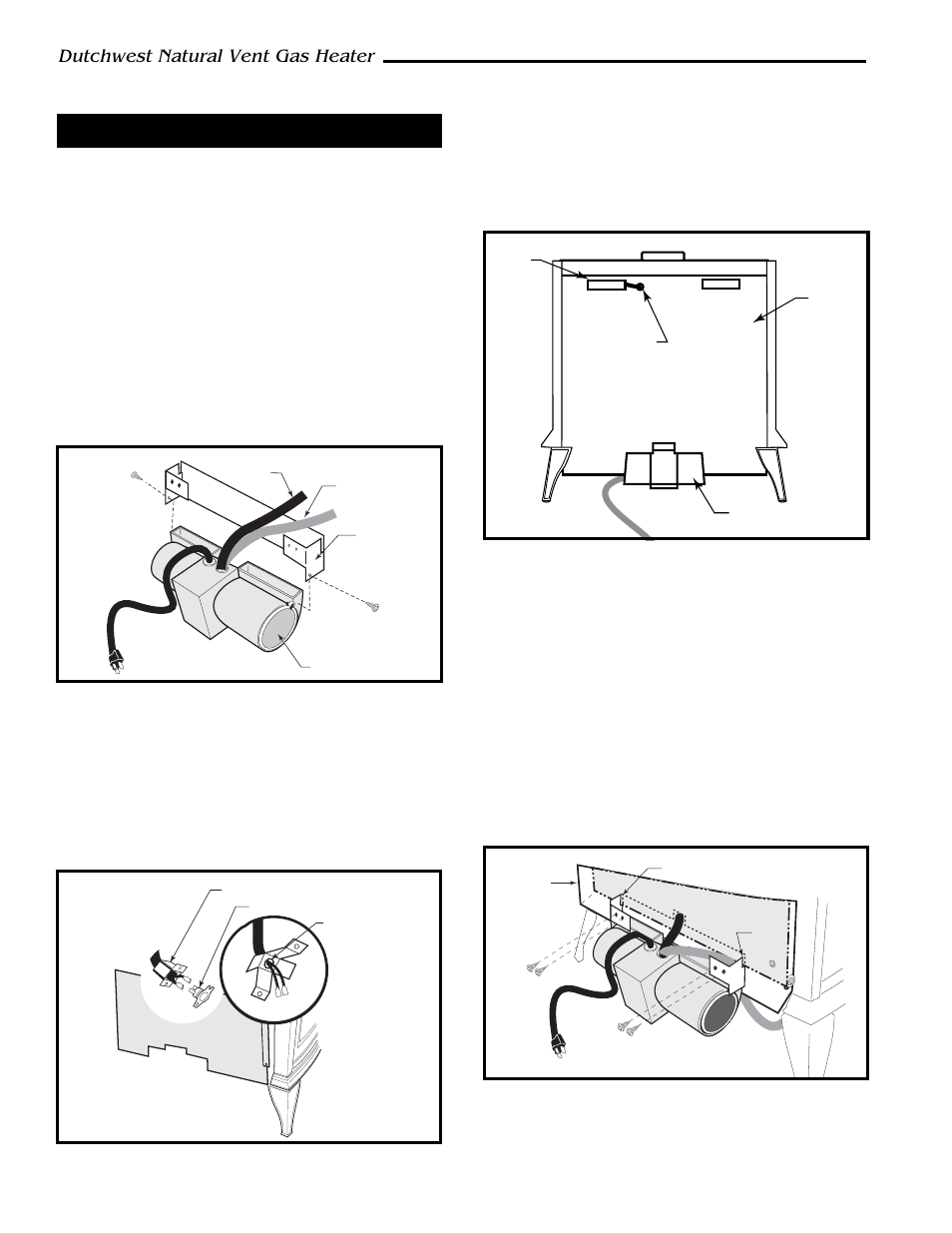 Dutchwest natural vent gas heater, Install the optional fan | CFM Corporation 2467 User Manual | Page 8 / 28