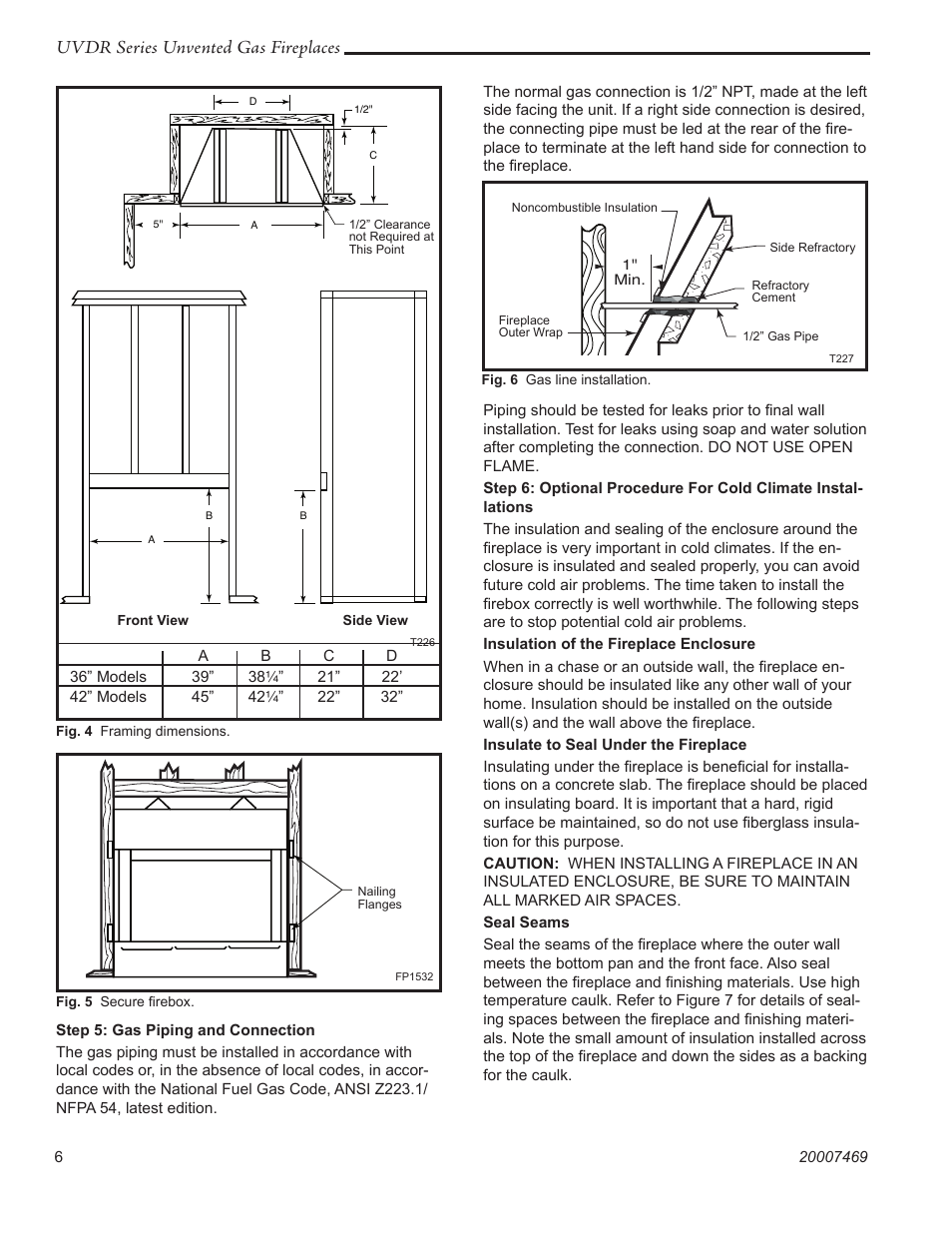 Uvdr series unvented gas fireplaces | CFM Corporation UVDR42C User Manual | Page 6 / 16