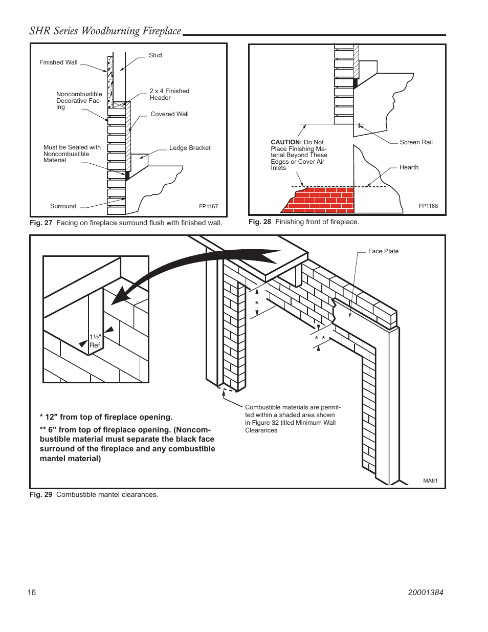 Shr series woodburning fireplace | CFM Corporation SHR36 User Manual | Page 16 / 24