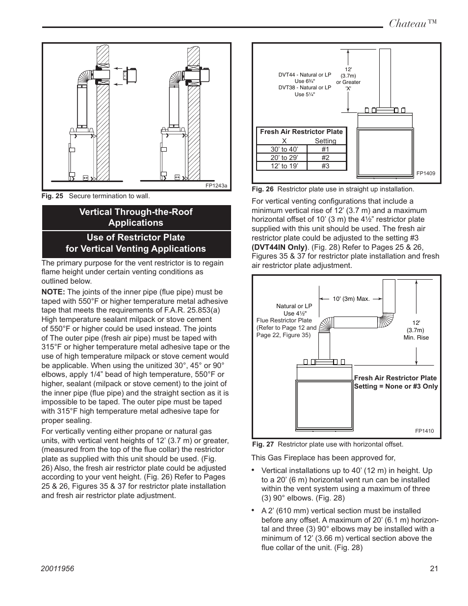 Chateau, Vertical through-the-roof applications | CFM Corporation DVT38IN User Manual | Page 21 / 48