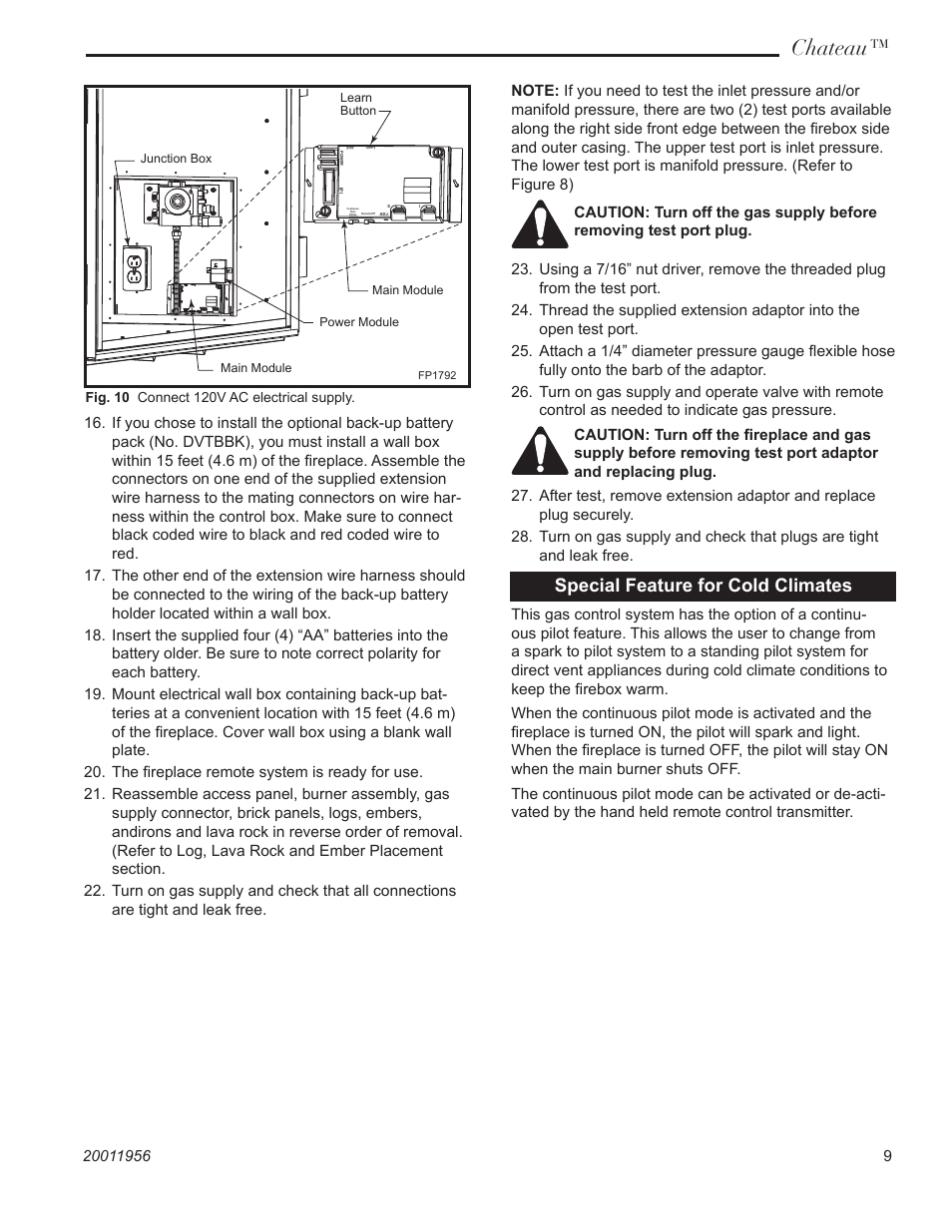 Chateau, Special feature for cold climates | CFM Corporation DVT38IN User Manual | Page 9 / 48