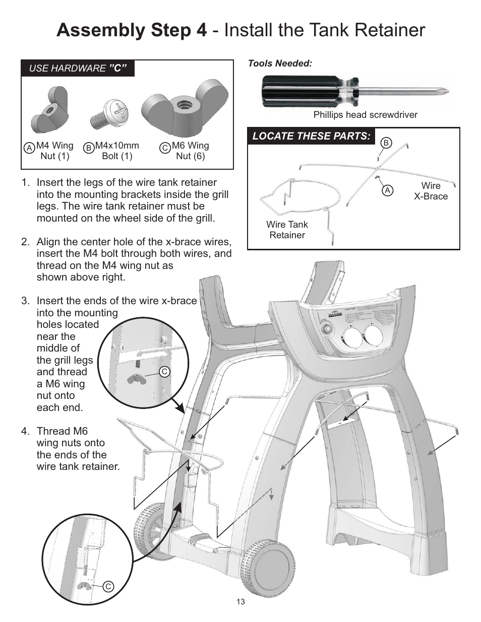 Assembly step 4 - install the tank retainer | CFM Corporation A053041 User Manual | Page 12 / 27