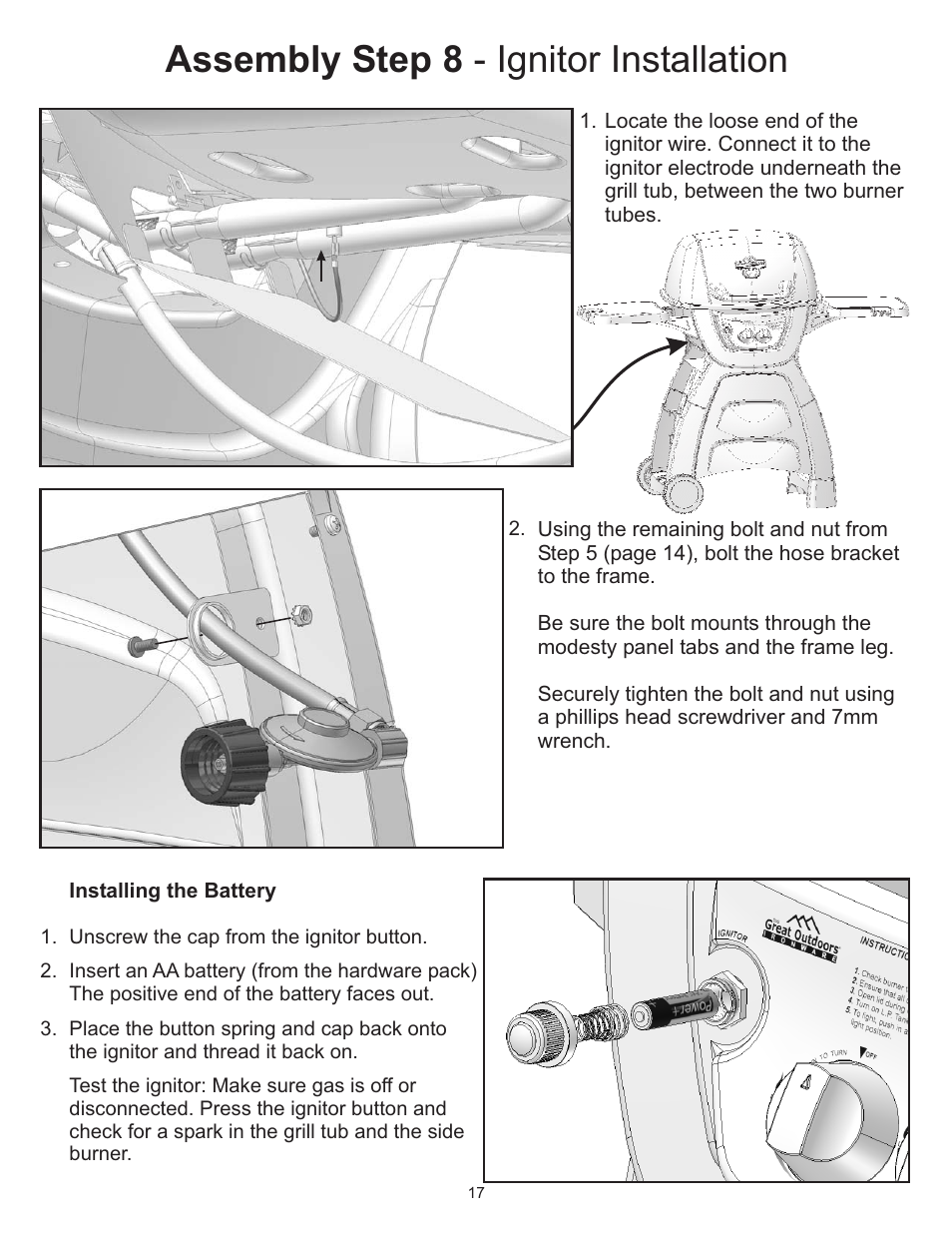 Assembly step 8 - ignitor installation | CFM Corporation A053041 User Manual | Page 16 / 27