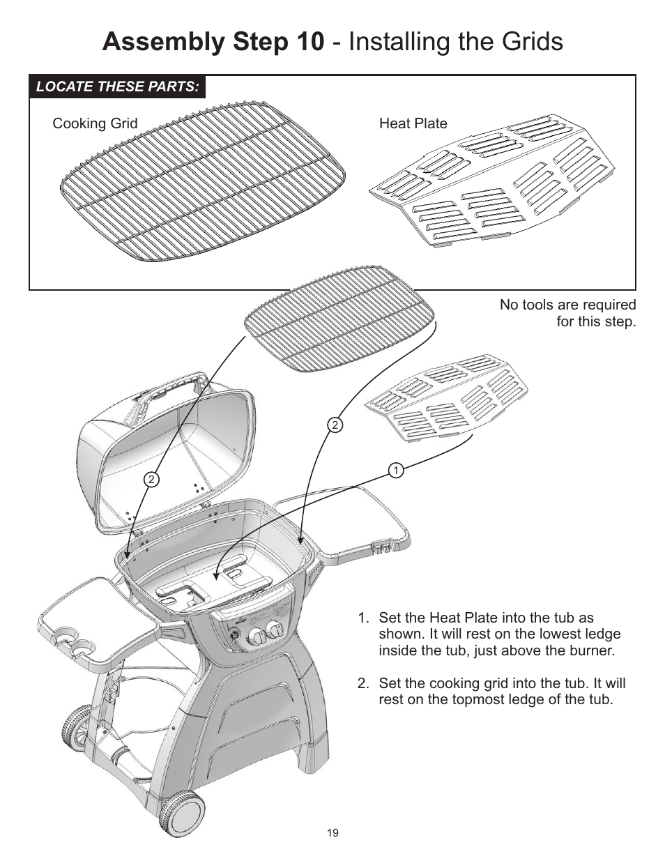 Assembly step 10 - installing the grids | CFM Corporation A053041 User Manual | Page 18 / 27