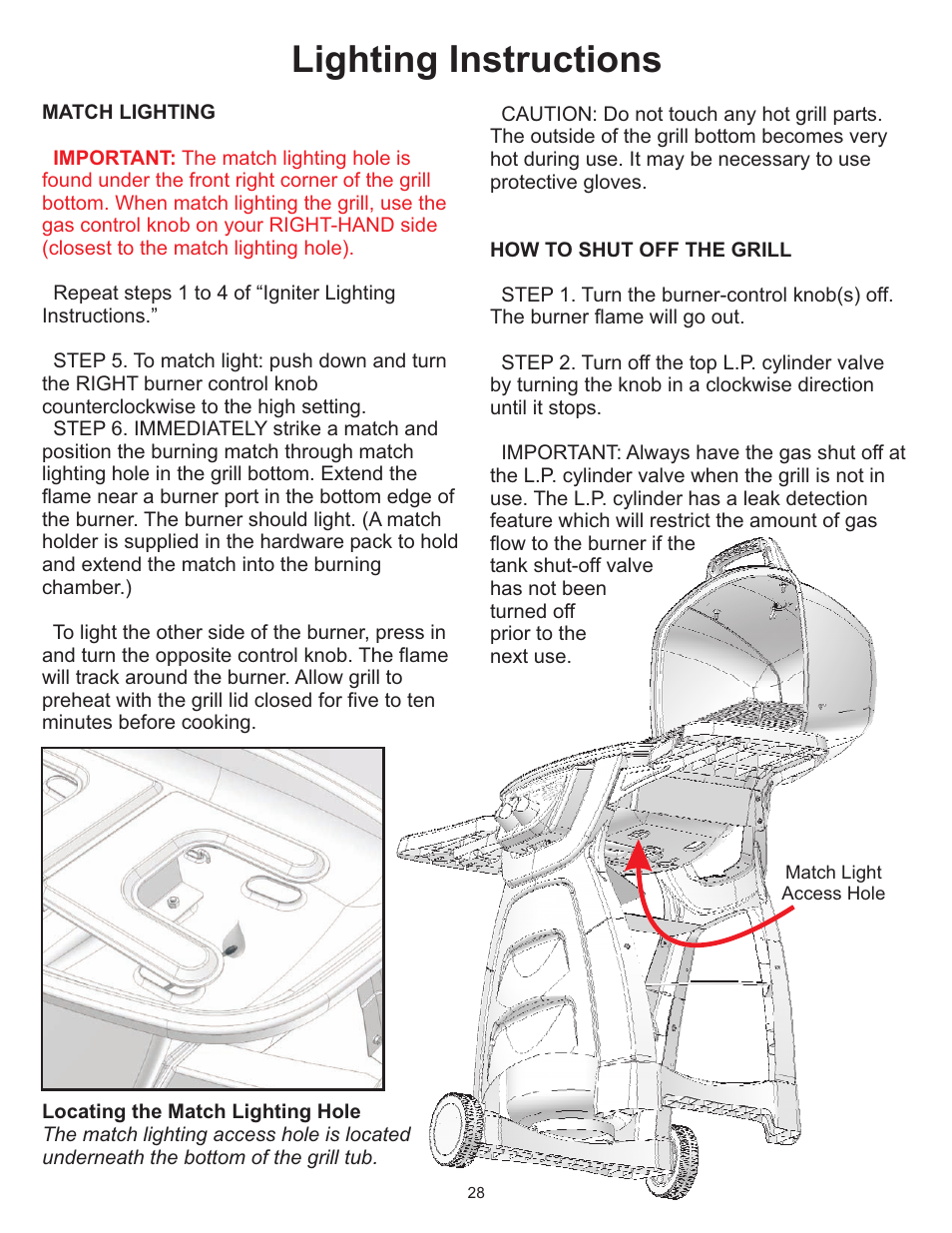 Lighting instructions | CFM Corporation A053041 User Manual | Page 26 / 27