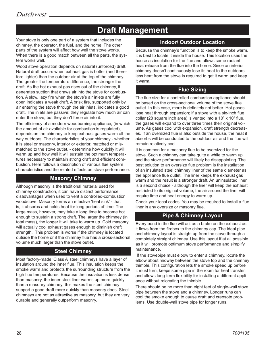 Draft management, Dutchwest | CFM Corporation 2462 User Manual | Page 28 / 32