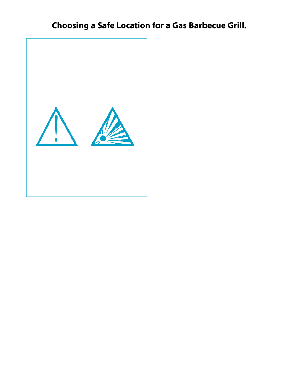 Choosing a safe location for a gas barbecue grill | CFM Corporation 7000 User Manual | Page 4 / 29