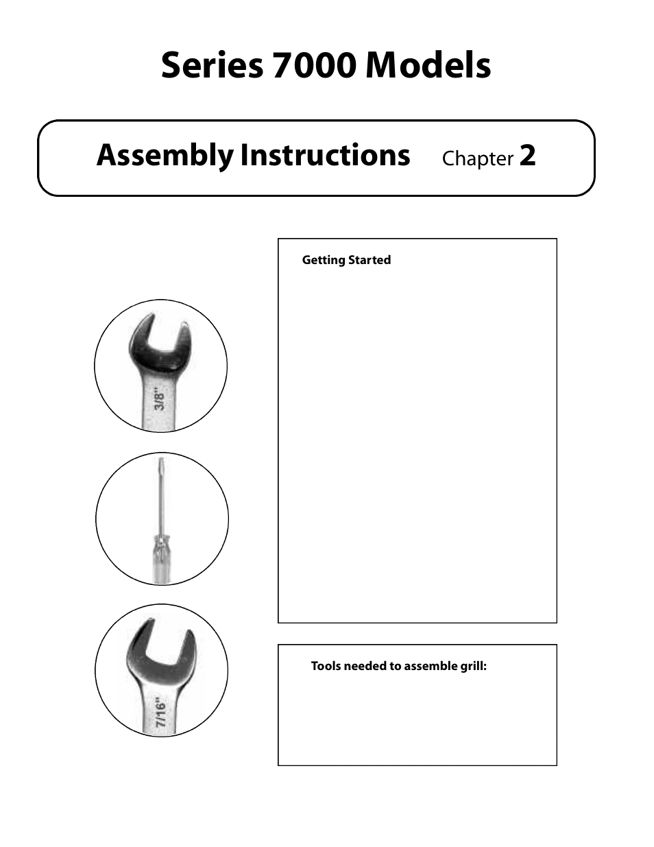 Series 7000 models, Assembly instructions, Chapter | CFM Corporation 7000 User Manual | Page 8 / 29