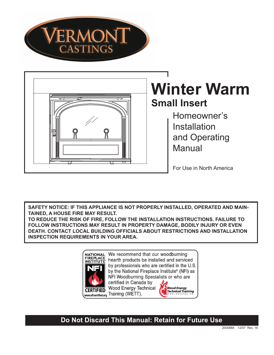 CFM Corporation Winter Warm - Small Insert User Manual | 24 pages