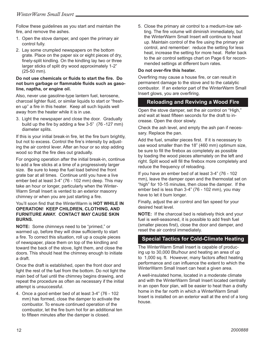 CFM Corporation Winter Warm - Small Insert User Manual | Page 12 / 24