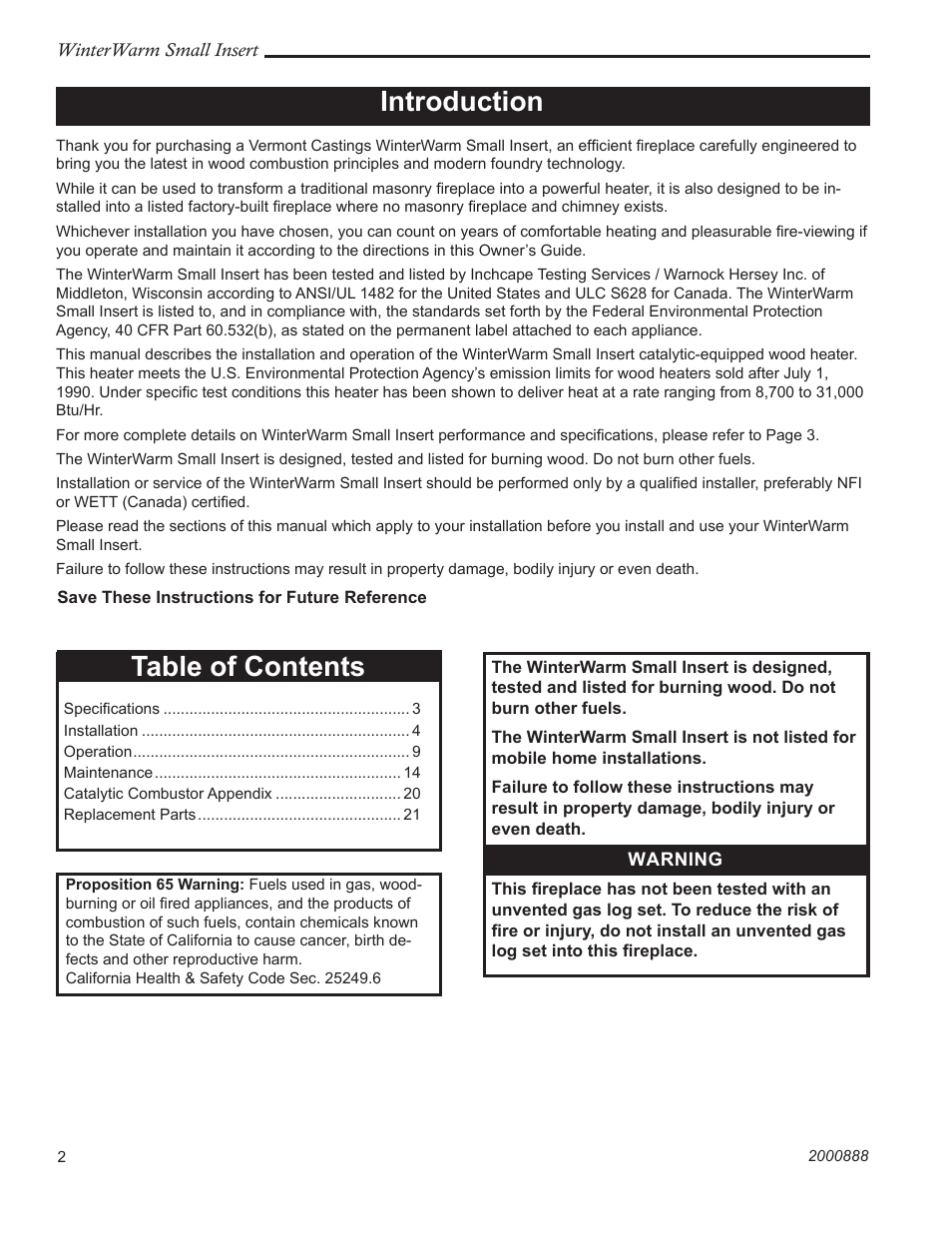 CFM Corporation Winter Warm - Small Insert User Manual | Page 2 / 24