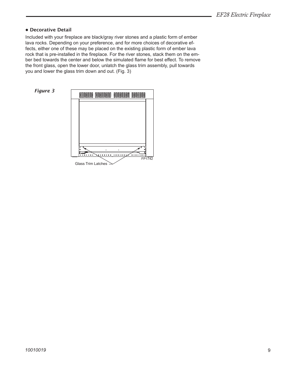 Ef28 electric fireplace | CFM Corporation EF28 User Manual | Page 9 / 16