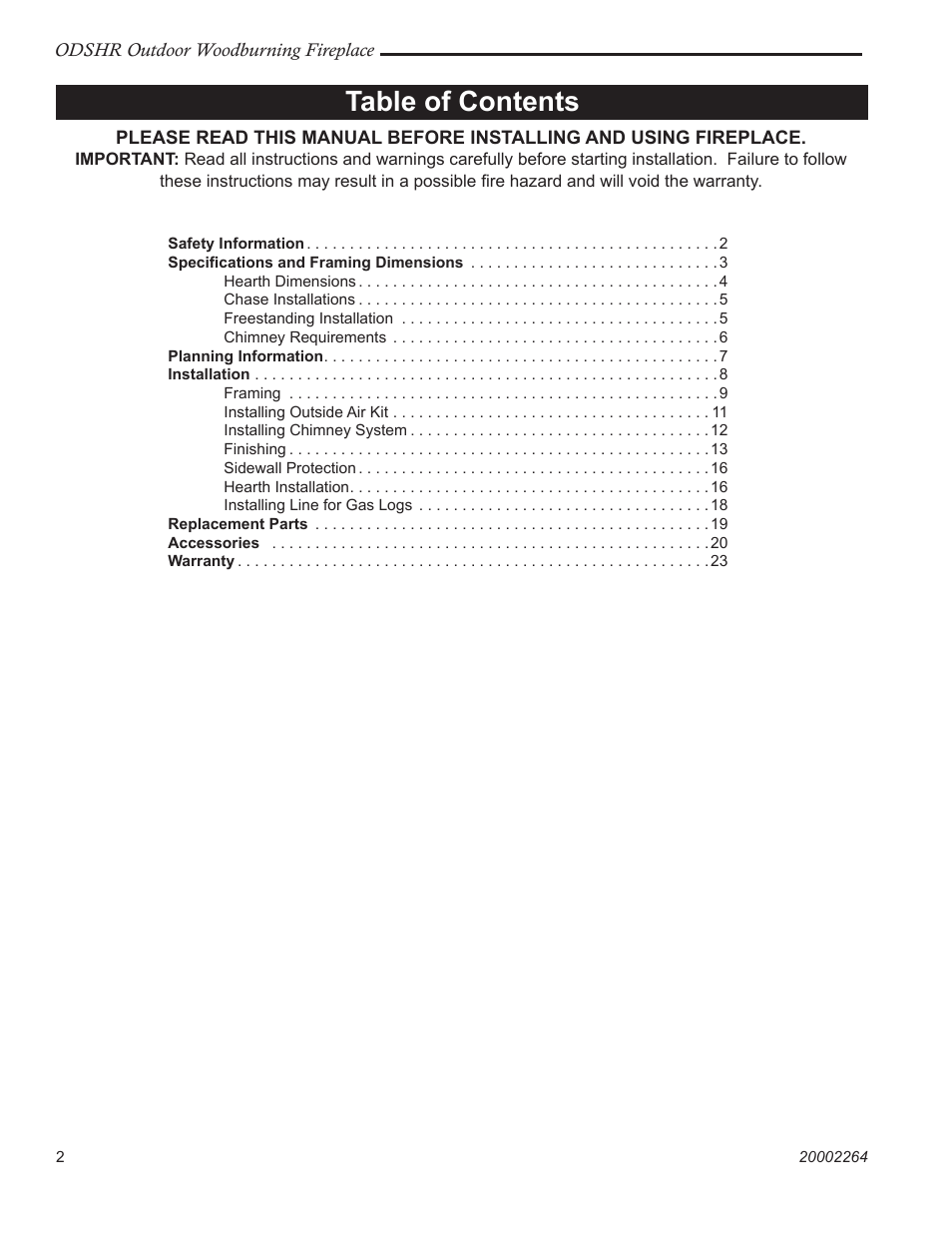 CFM Corporation ODSHR42 User Manual | Page 2 / 24