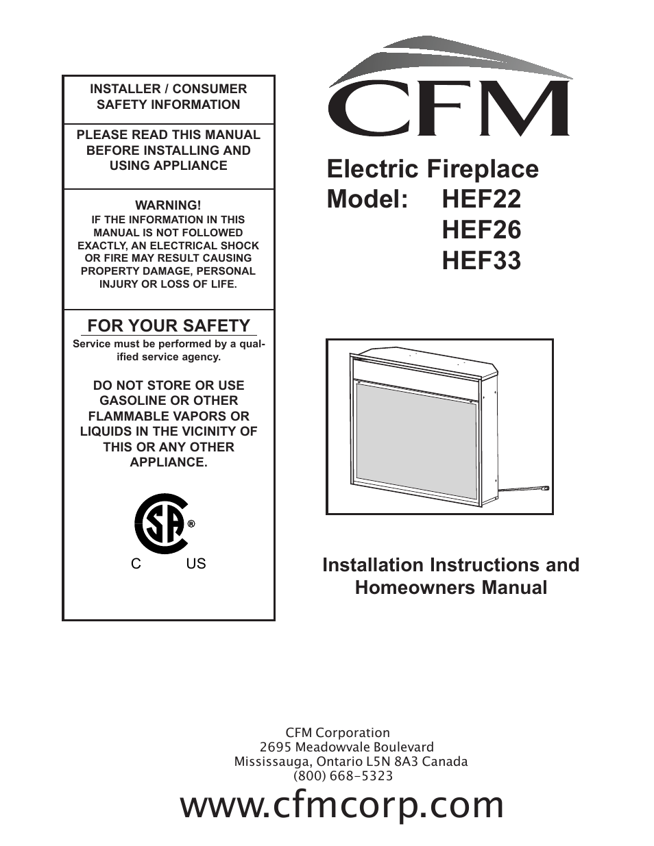 CFM Corporation HEF22 User Manual | 14 pages