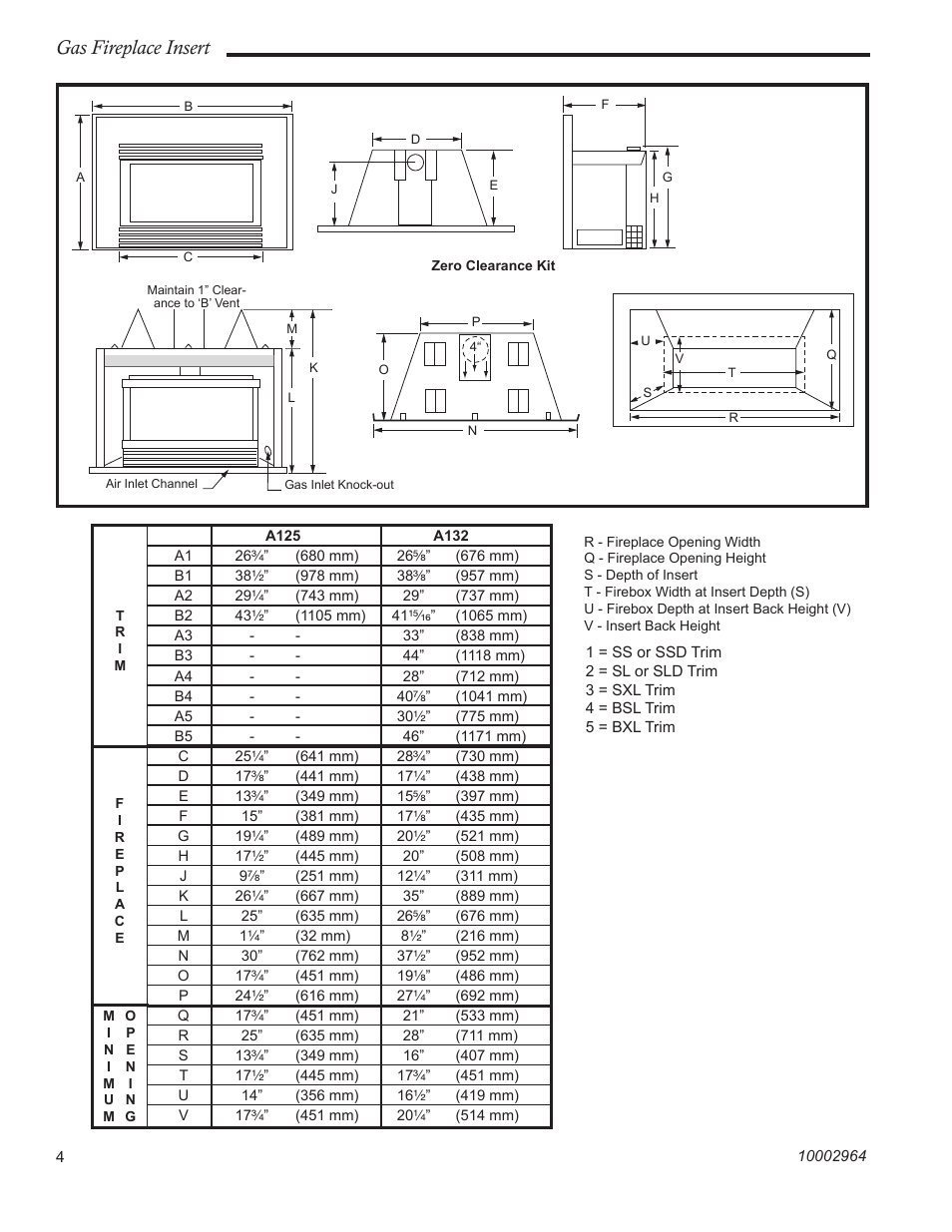 Gas fireplace insert | CFM Corporation A125 User Manual | Page 4 / 32