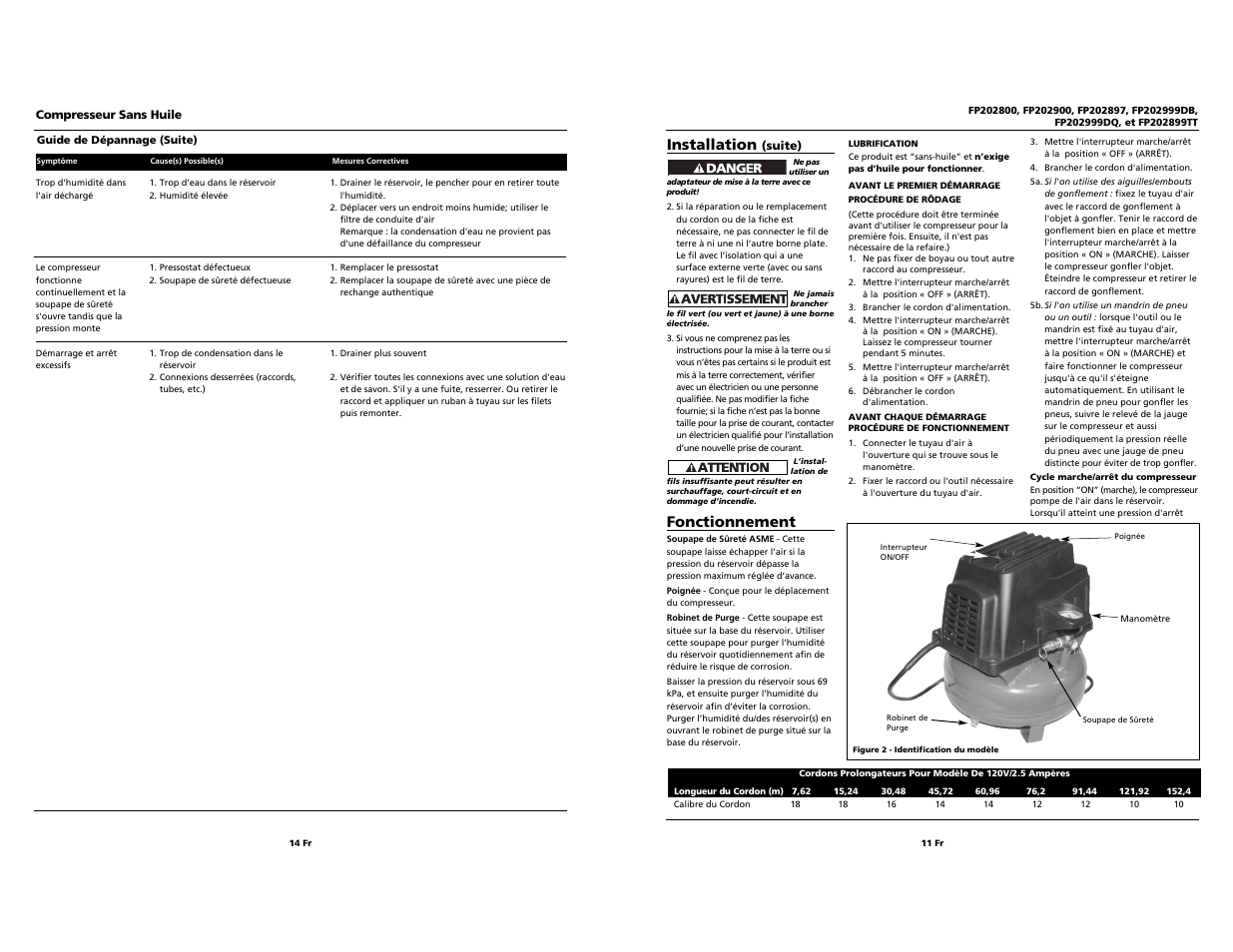 Installation, Fonctionnement | Harbor Freight Tools FP202999DQ User Manual | Page 11 / 12