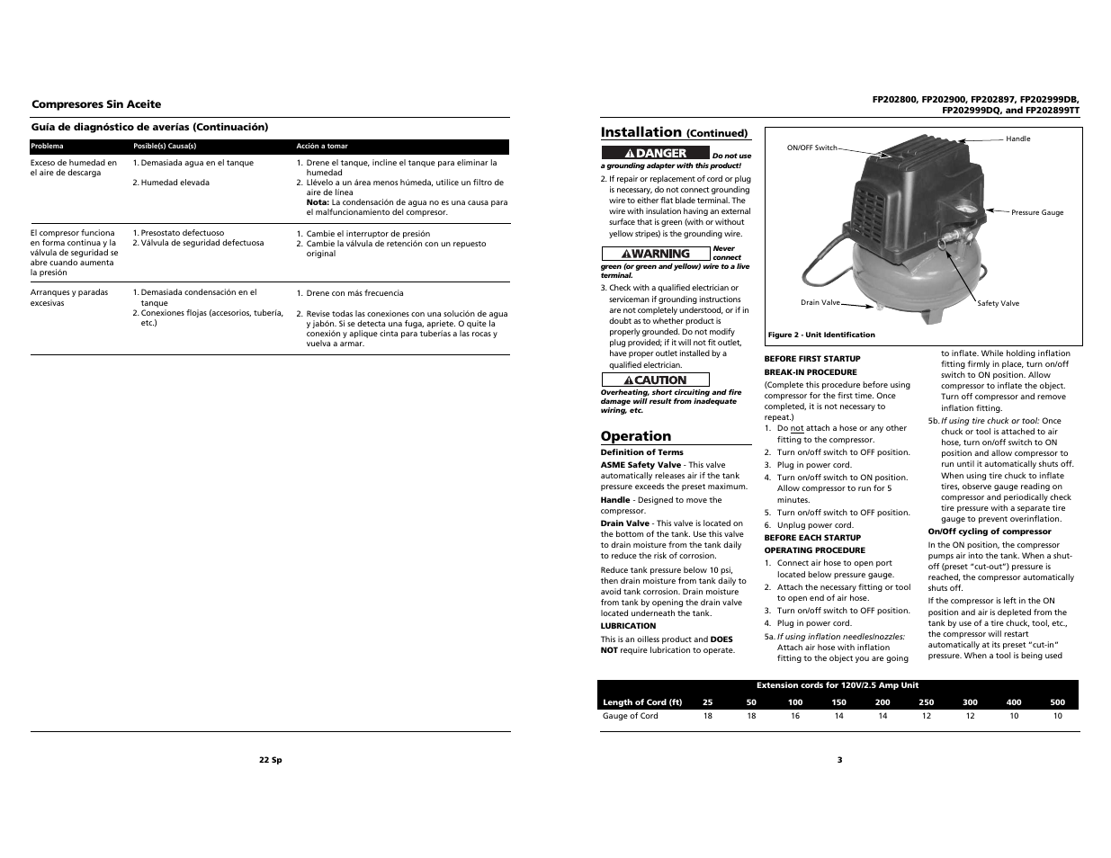 Installation, Operation | Harbor Freight Tools FP202999DQ User Manual | Page 3 / 12