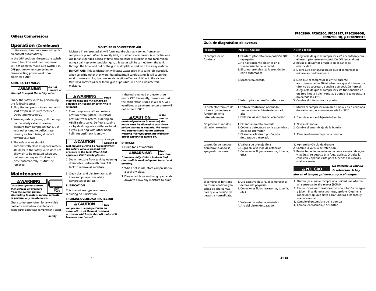 Operation, Maintenance | Harbor Freight Tools FP202999DQ User Manual | Page 4 / 12