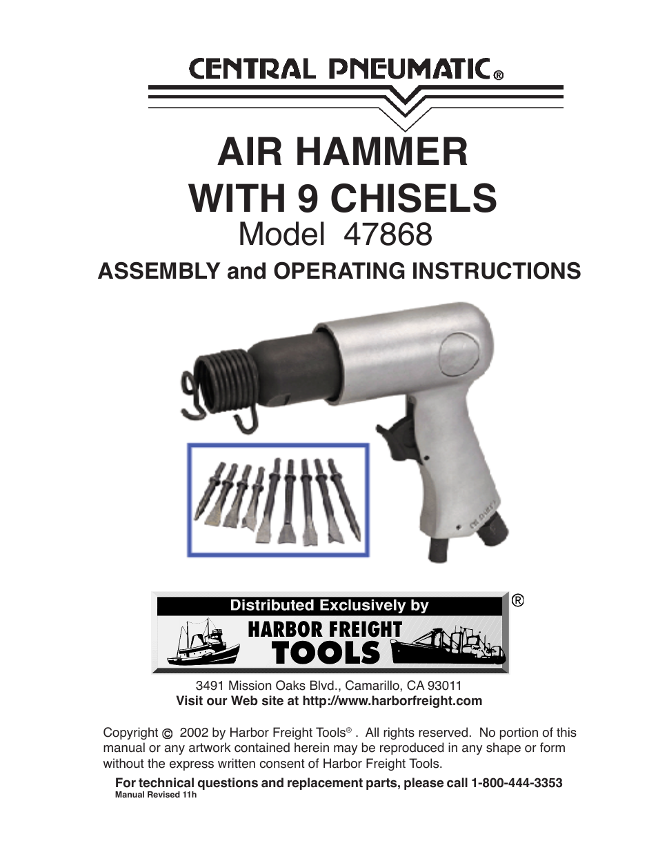 Harbor Freight Tools Model 47868 User Manual | 9 pages