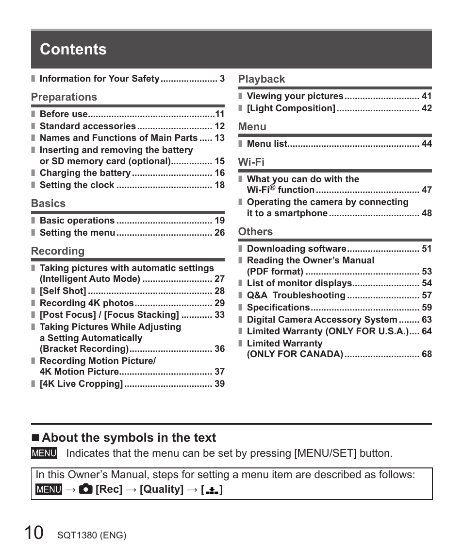 Panasonic Lumix DMC-LX10K User Manual | Page 10 / 72