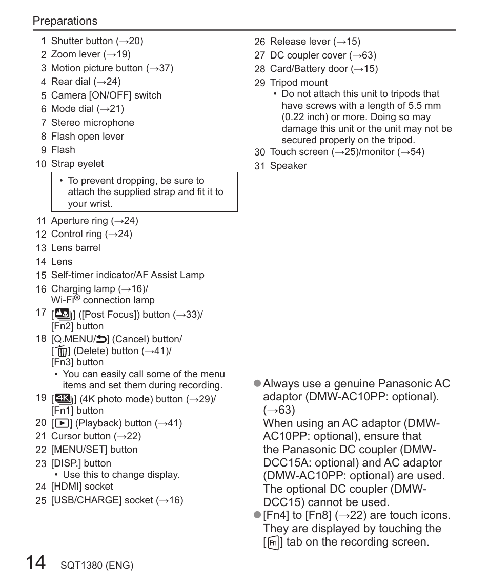 Panasonic Lumix DMC-LX10K User Manual | Page 14 / 72