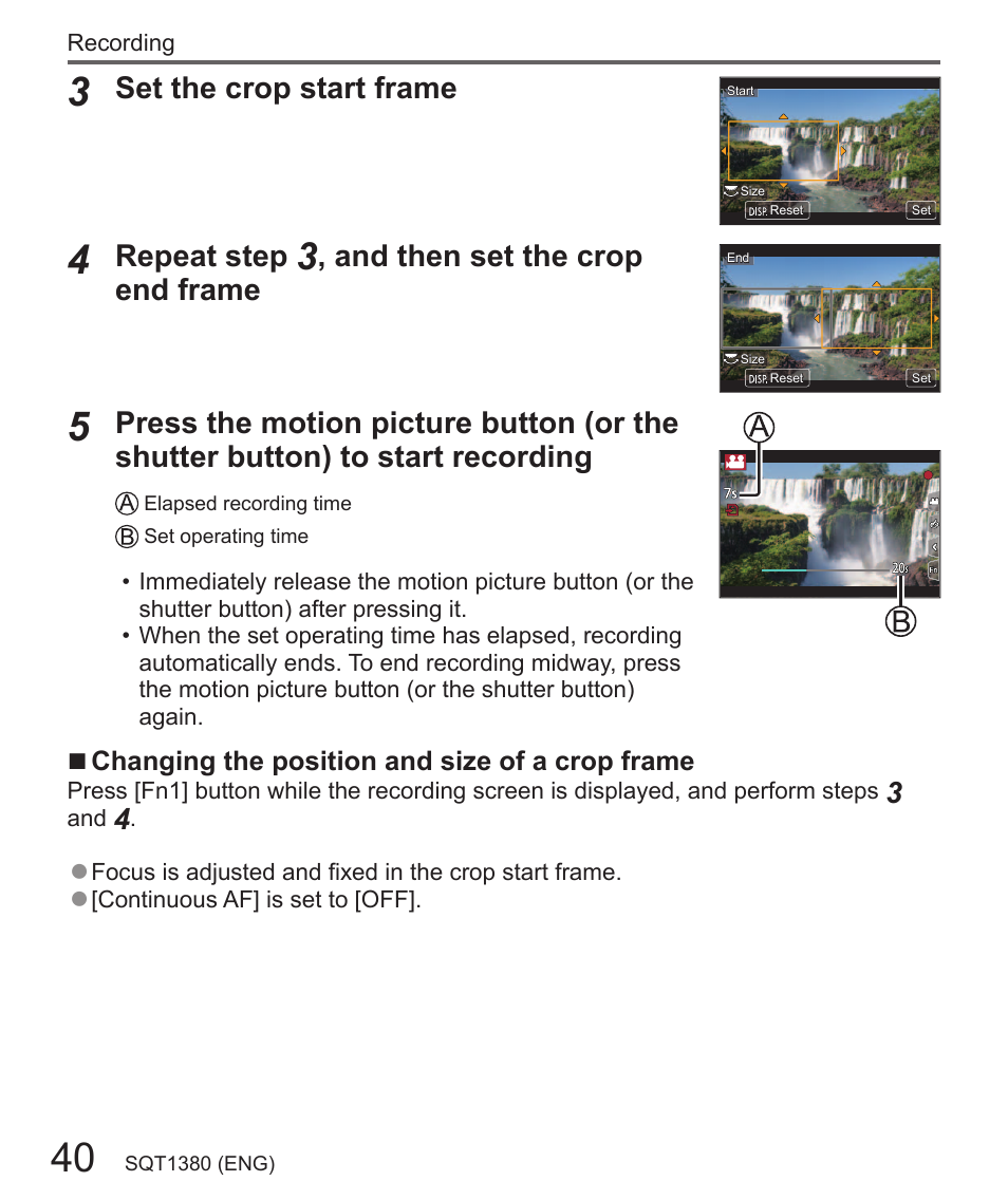 Set the crop start frame, Repeat step, And then set the crop end frame | Panasonic Lumix DMC-LX10K User Manual | Page 40 / 72