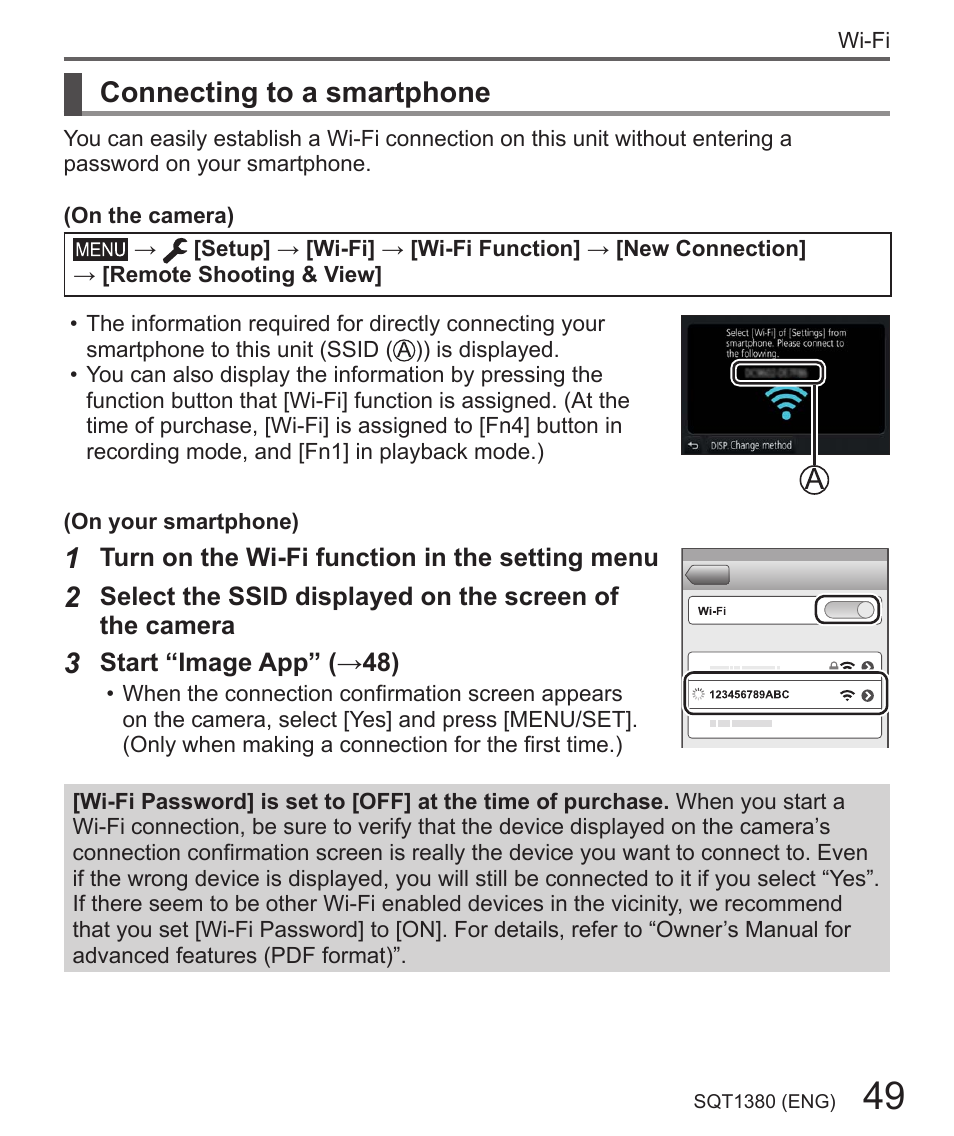 Connecting to a smartphone | Panasonic Lumix DMC-LX10K User Manual | Page 49 / 72