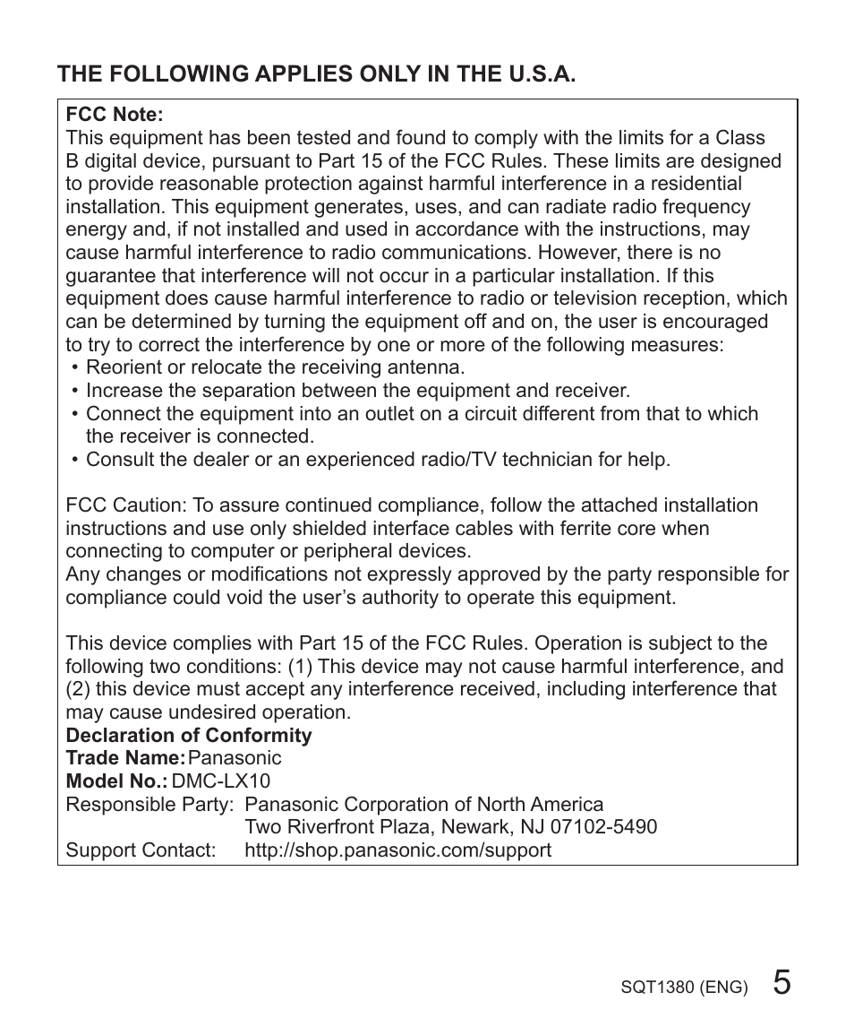 Panasonic Lumix DMC-LX10K User Manual | Page 5 / 72