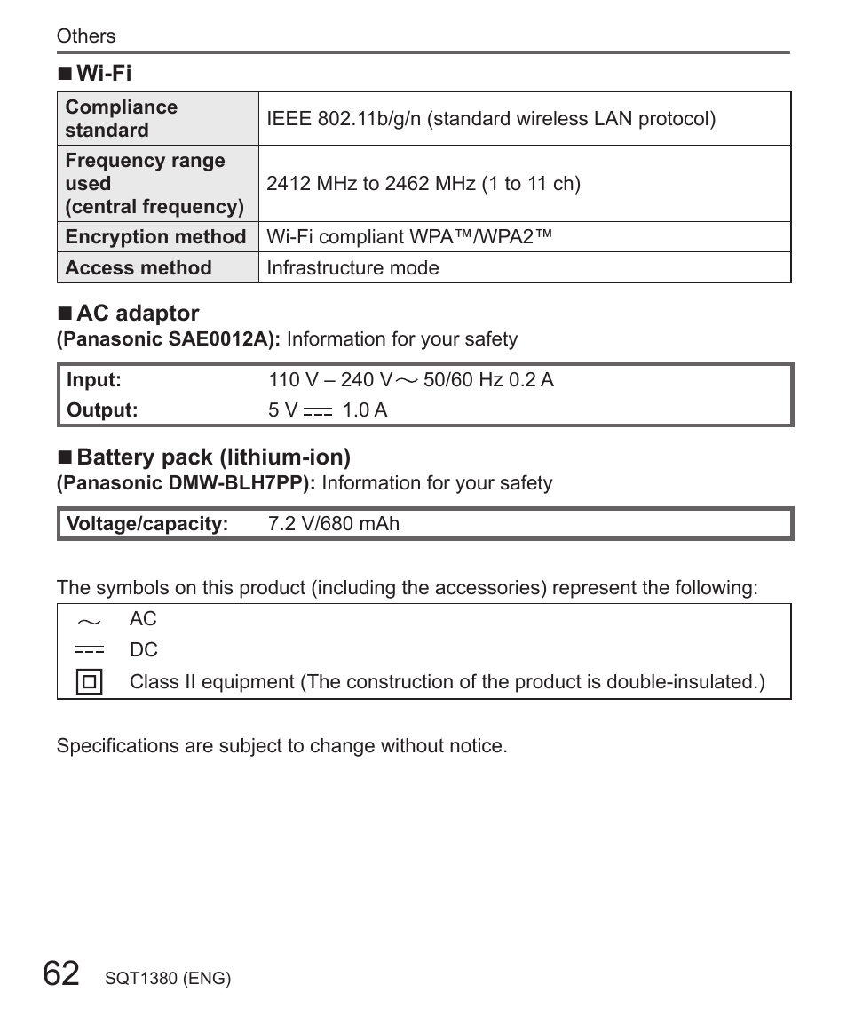 Panasonic Lumix DMC-LX10K User Manual | Page 62 / 72