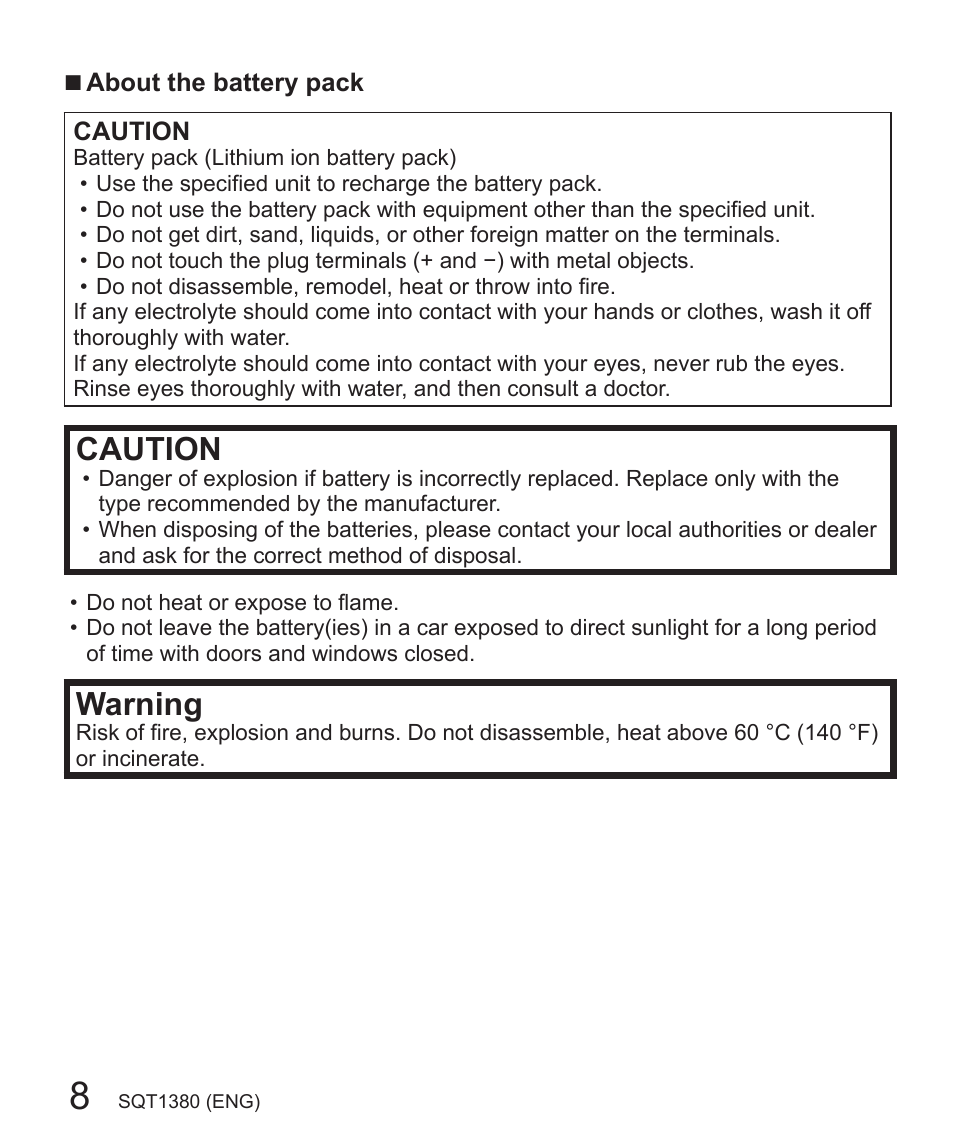 Caution, Warning | Panasonic Lumix DMC-LX10K User Manual | Page 8 / 72