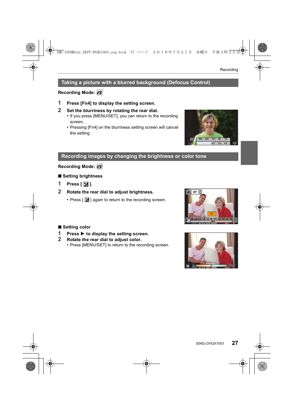 Panasonic Lumix DMC-G85M User Manual | Page 27 / 80